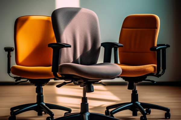 Office chairs cleaned by a professional using an injection-extraction machine